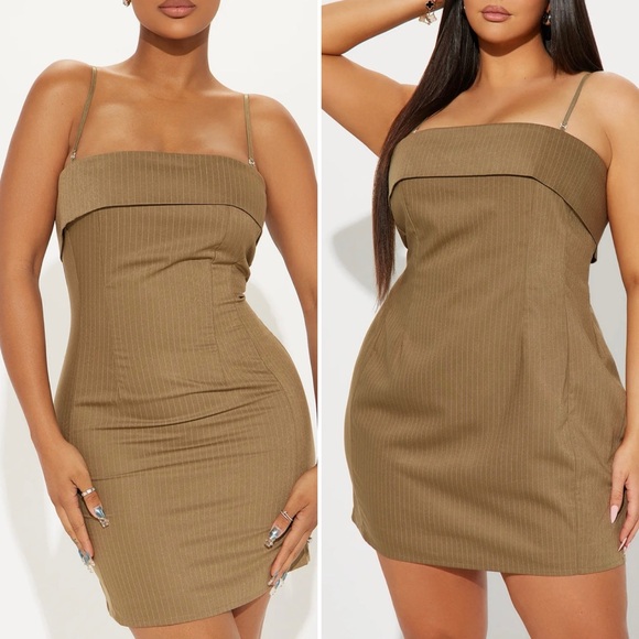 Fashion Nova First Class Pinstripe Blazer & Mini Dress Set NWT - Picture 10 of 12